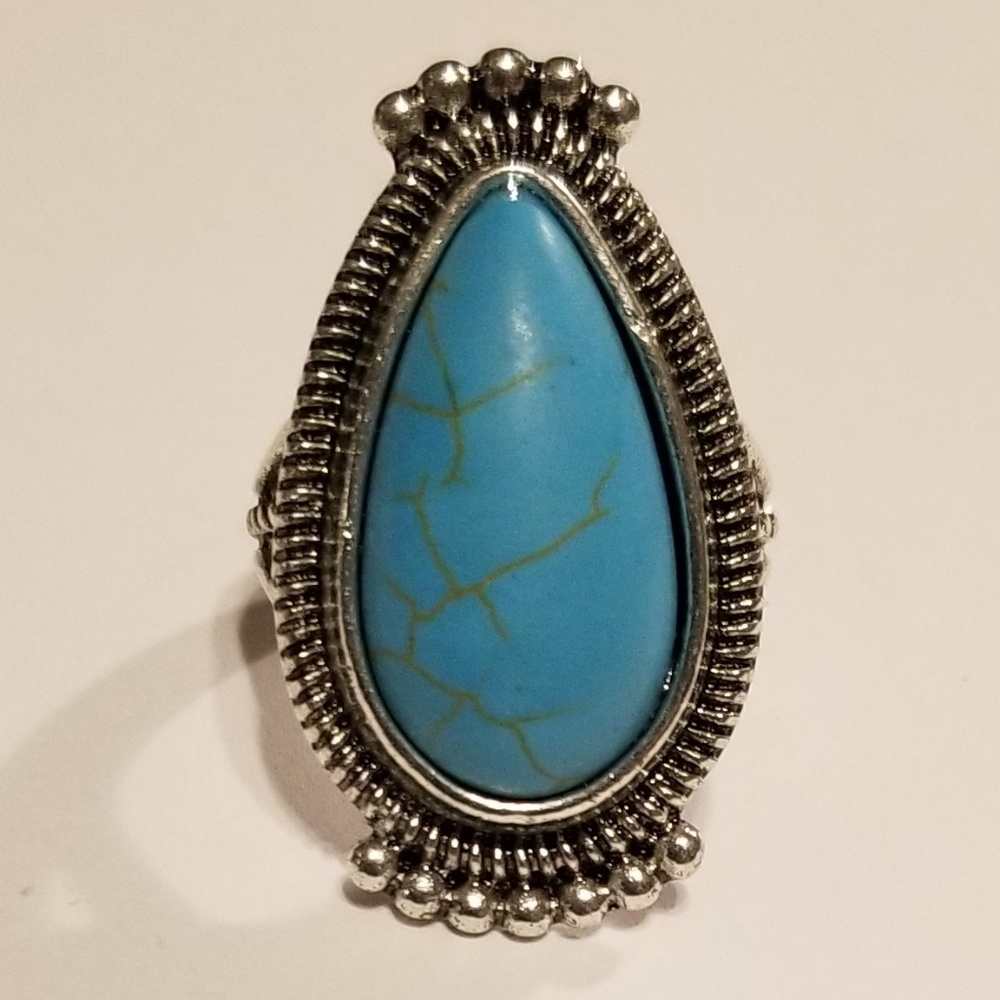 NEW SW Style Turquoise look Statement Ring - Picture 2 of 6